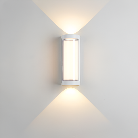 Rectangular LED Outdoor Wall Light with Up-and-Down Glow for Patios