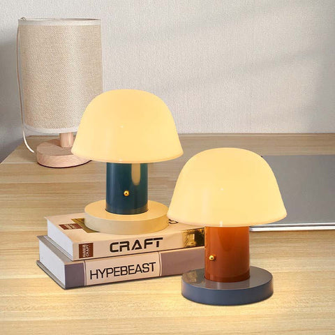 Touch-Dimmable Mushroom Table Lamp for Bedside and Ambient Lighting