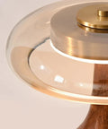 Wood Table Lamp with Circular Clear Shade — product view