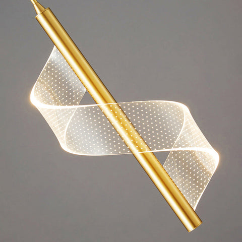 Twisted LED Pendant Light with Adjustable Suspension