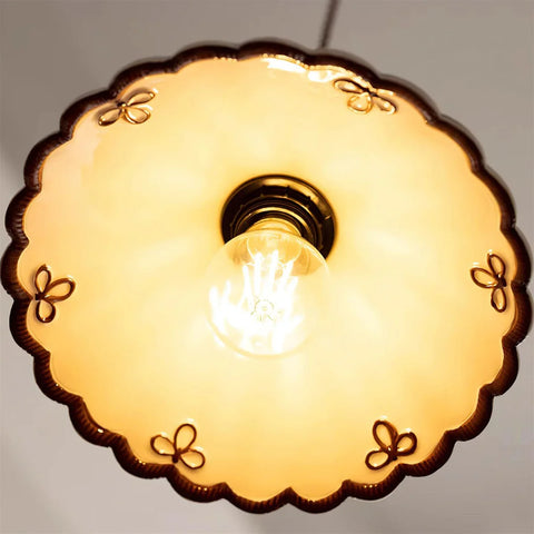 Pendant Light with Vintage Ceramic Shade