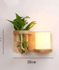 Wood Wall Sconce with Integrated Planter and Globe Light — product view