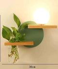 Wood Wall Sconce with Integrated Planter and Globe Light — product view