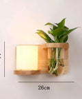 Wood Wall Sconce with Integrated Planter and Globe Light — product view