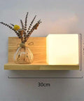 Wood Wall Sconce with Integrated Planter and Globe Light — product view