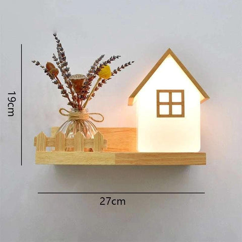 Wood Wall Sconce with Integrated Planter and Globe Light — product view