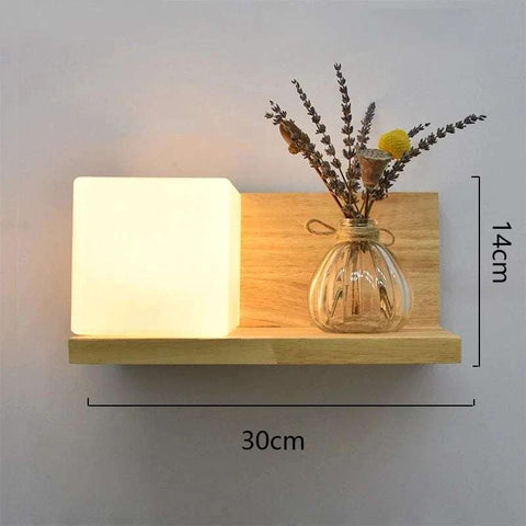 Wood Wall Sconce with Integrated Planter and Globe Light — product view