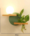 Wood Wall Sconce with Integrated Planter and Globe Light — product view