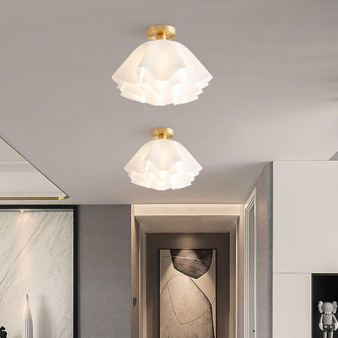 Ruffled Flower Ceiling Light for Living Rooms, Dining Rooms, and Halls