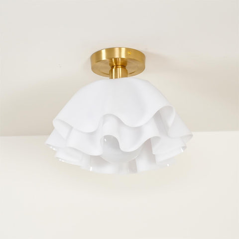 Ruffled Flower Ceiling Light for Living Rooms, Dining Rooms, and Halls
