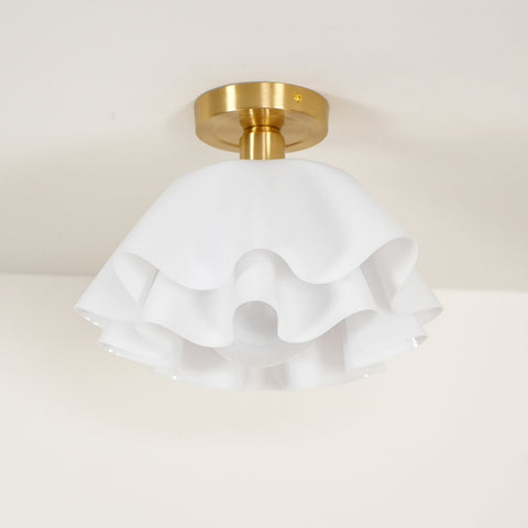 Ruffled Flower Ceiling Light for Living Rooms, Dining Rooms, and Halls