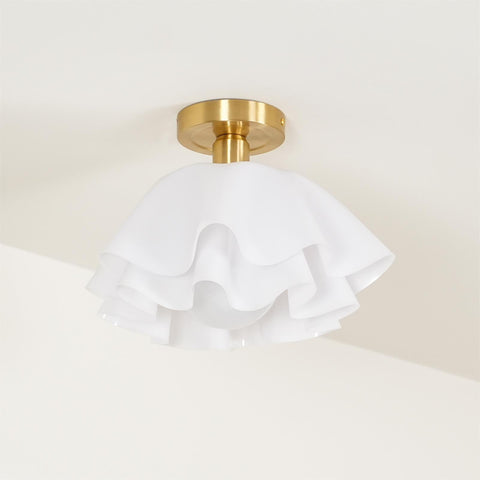 Ruffled Flower Ceiling Light for Living Rooms, Dining Rooms, and Halls
