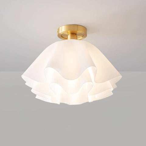 Ruffled Flower Ceiling Light for Living Rooms, Dining Rooms, and Halls