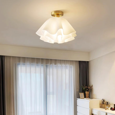 Ruffled Flower Ceiling Light for Living Rooms, Dining Rooms, and Halls