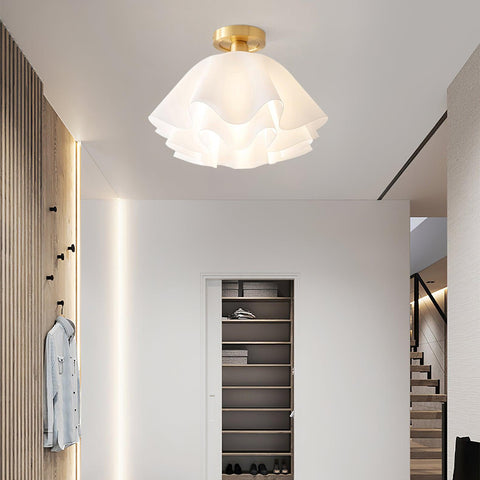 Ruffled Flower Ceiling Light for Living Rooms, Dining Rooms, and Halls