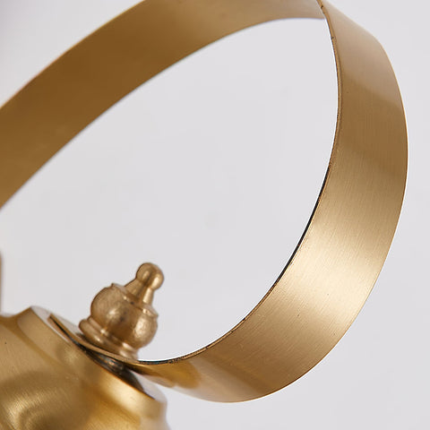 Outdoor Wall Light with Brass Frame and Glass Lantern Cage