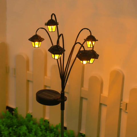 Solar Retro Garden Lantern with LED Lights