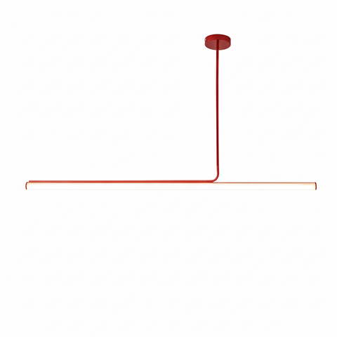 Pendant Light with Linear Aluminum Bar and Warm LED Glow