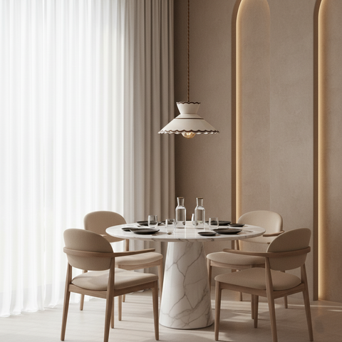 Pendant Light with Vintage Ceramic Shade