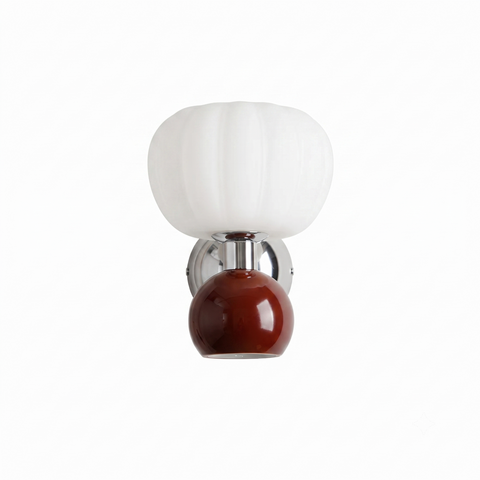 Wall Light with Glass Globe and Rounded Two-Tone Accent