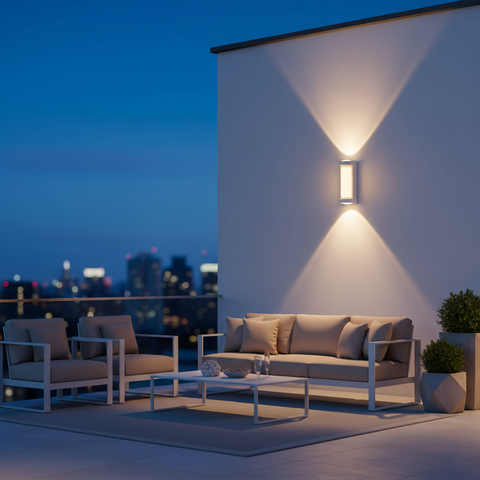 Outdoor Wall Light with Up-and-Down Acrylic Design