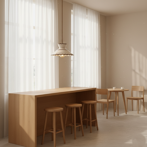 Pendant Light with Vintage Ceramic Shade