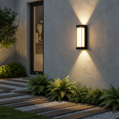 Outdoor Wall Light with Up-and-Down Acrylic Design