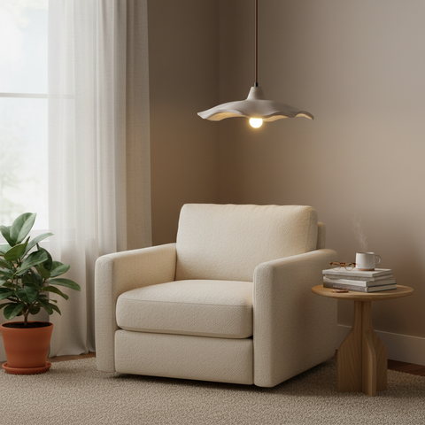 Pendant Light with Flower-Shaped Cement Shade