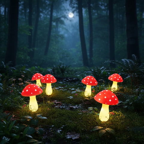 Solar Mushroom Garden Lights – Red Outdoor Decorative Lamps