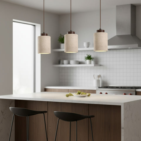 Wabi-Sabi Stone Pendant Light – Japanese Modern Bedroom Chandelier