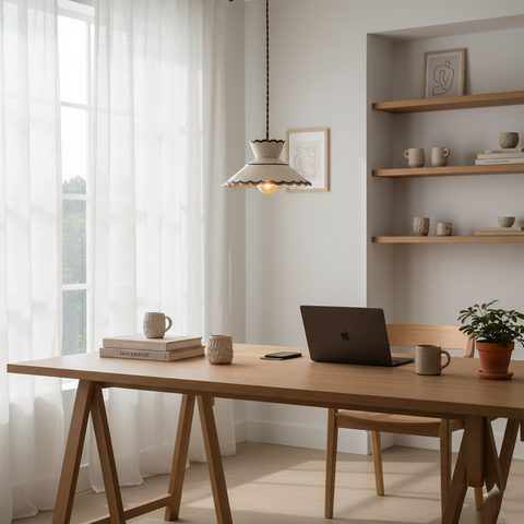 Pendant Light with Vintage Ceramic Shade