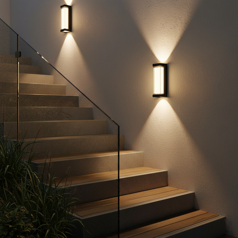 Outdoor Wall Light with Up-and-Down Acrylic Design