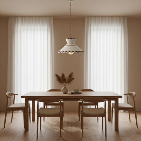 Pendant Light with Vintage Ceramic Shade