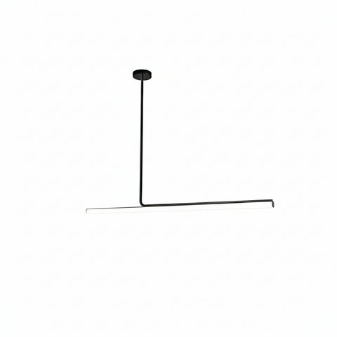 Pendant Light with Linear Aluminum Bar and Warm LED Glow