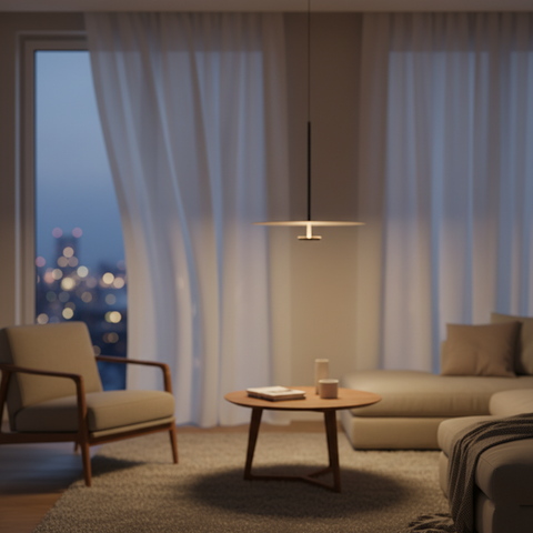 Pendant Light with Slim Circular Scandinavian LED Design