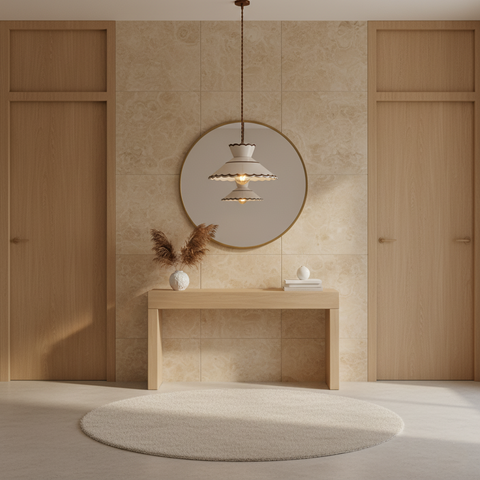 Pendant Light with Vintage Ceramic Shade