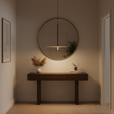 Pendant Light with Slim Circular Scandinavian LED Design