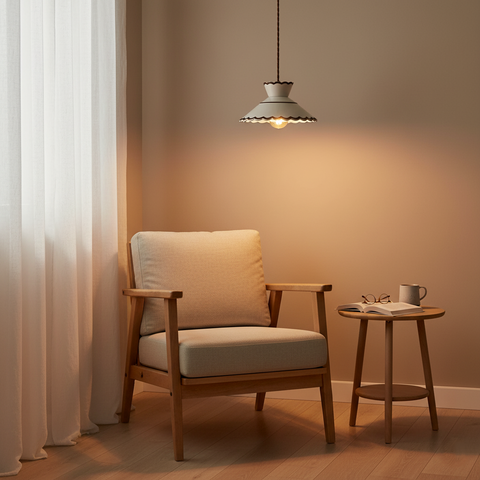 Pendant Light with Vintage Ceramic Shade