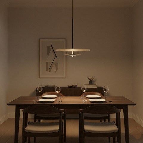 Pendant Light with Slim Circular Scandinavian LED Design