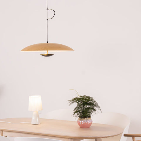 Pendant Light with Layered Metal Saucer Shade