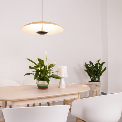 Pendant Light with Layered Metal Saucer Shade