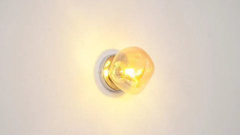 Glass Wall Sconce with Metal Frame and Sculptural Shade — product view