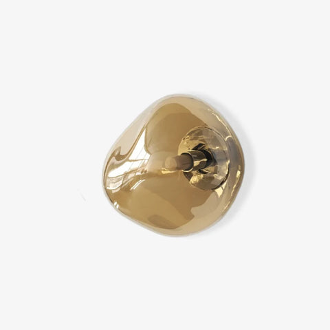 Glass Wall Sconce with Metal Frame and Sculptural Shade — product view