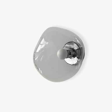 Glass Wall Sconce with Metal Frame and Sculptural Shade — product view