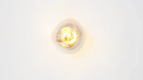 Glass Wall Sconce with Metal Frame and Sculptural Shade — product view