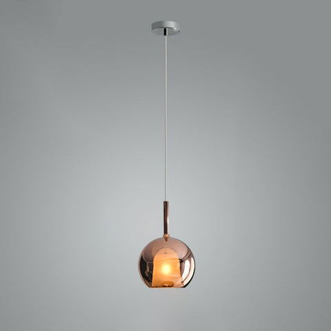 Round Glass Globe Pendant Light for Kitchen Islands and Dining Rooms