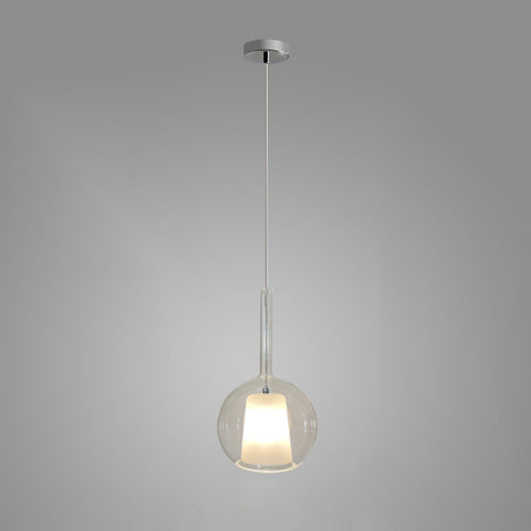 Round Glass Globe Pendant Light for Kitchen Islands and Dining Rooms
