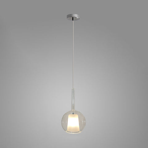 Round Glass Globe Pendant Light for Kitchen Islands and Dining Rooms