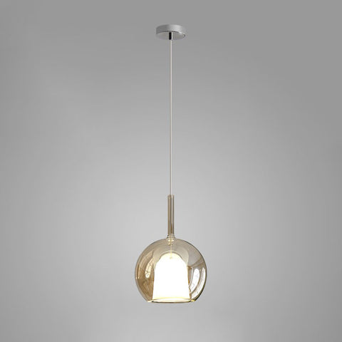 Round Glass Globe Pendant Light for Kitchen Islands and Dining Rooms