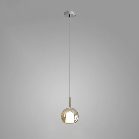 Round Glass Globe Pendant Light for Kitchen Islands and Dining Rooms